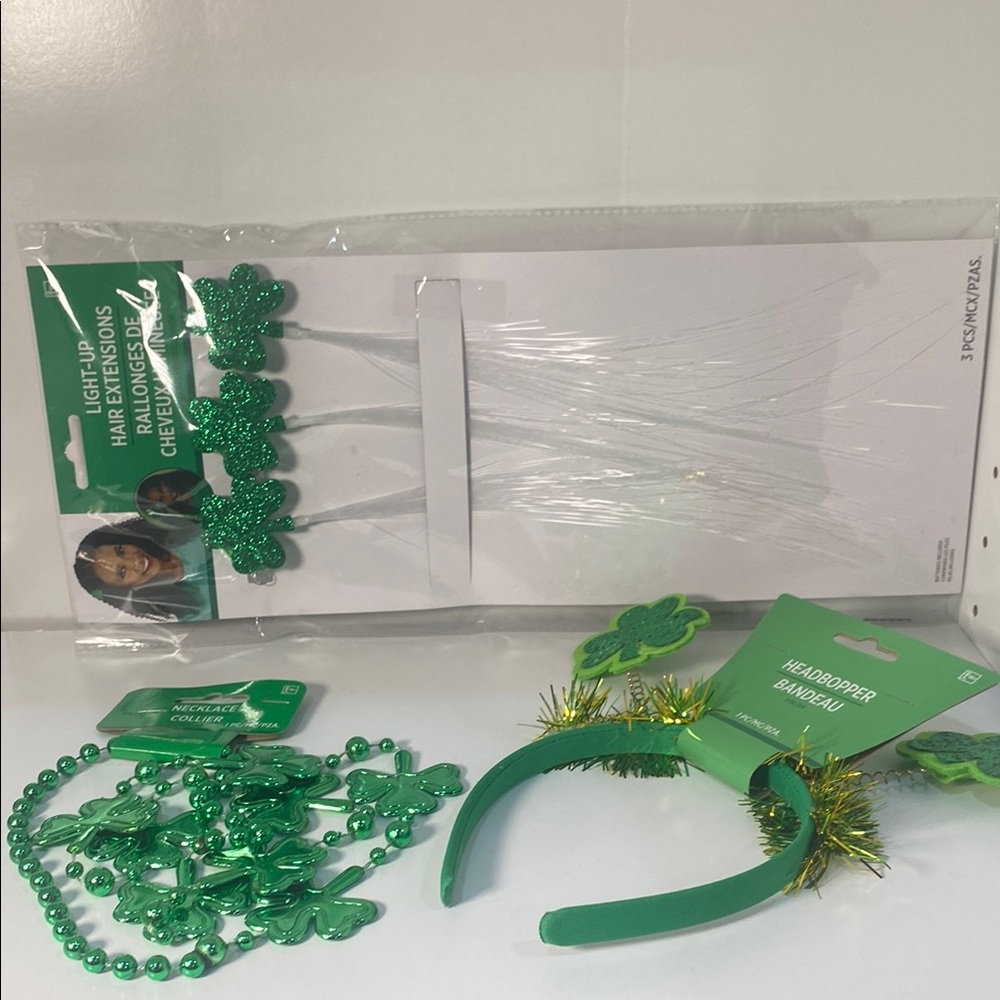 Light up Shamrock hair extensions and accessories